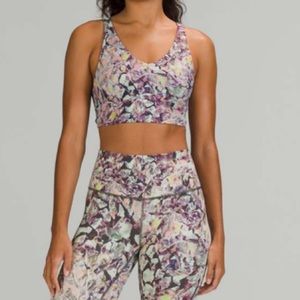 Lululemon In Alignment Long Line Bra Terazzo Glaze Multi